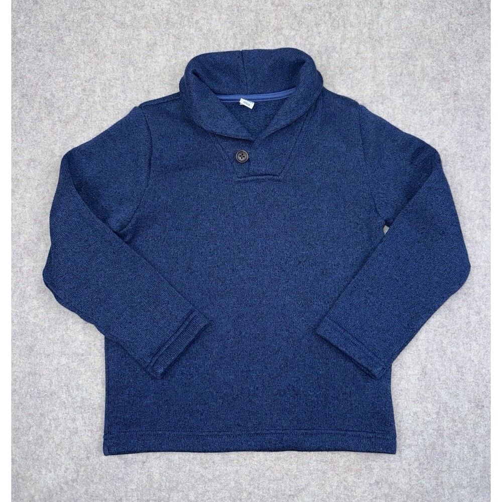 Old Navy Boys Blue Collared Fleece Pullover Sweater Long Sleeve S (6-7)